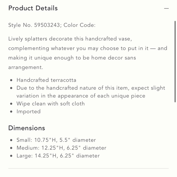 Anthropologie Large Splatter Vase - Picture 4 of 16